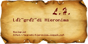 Légrádi Hieronima névjegykártya